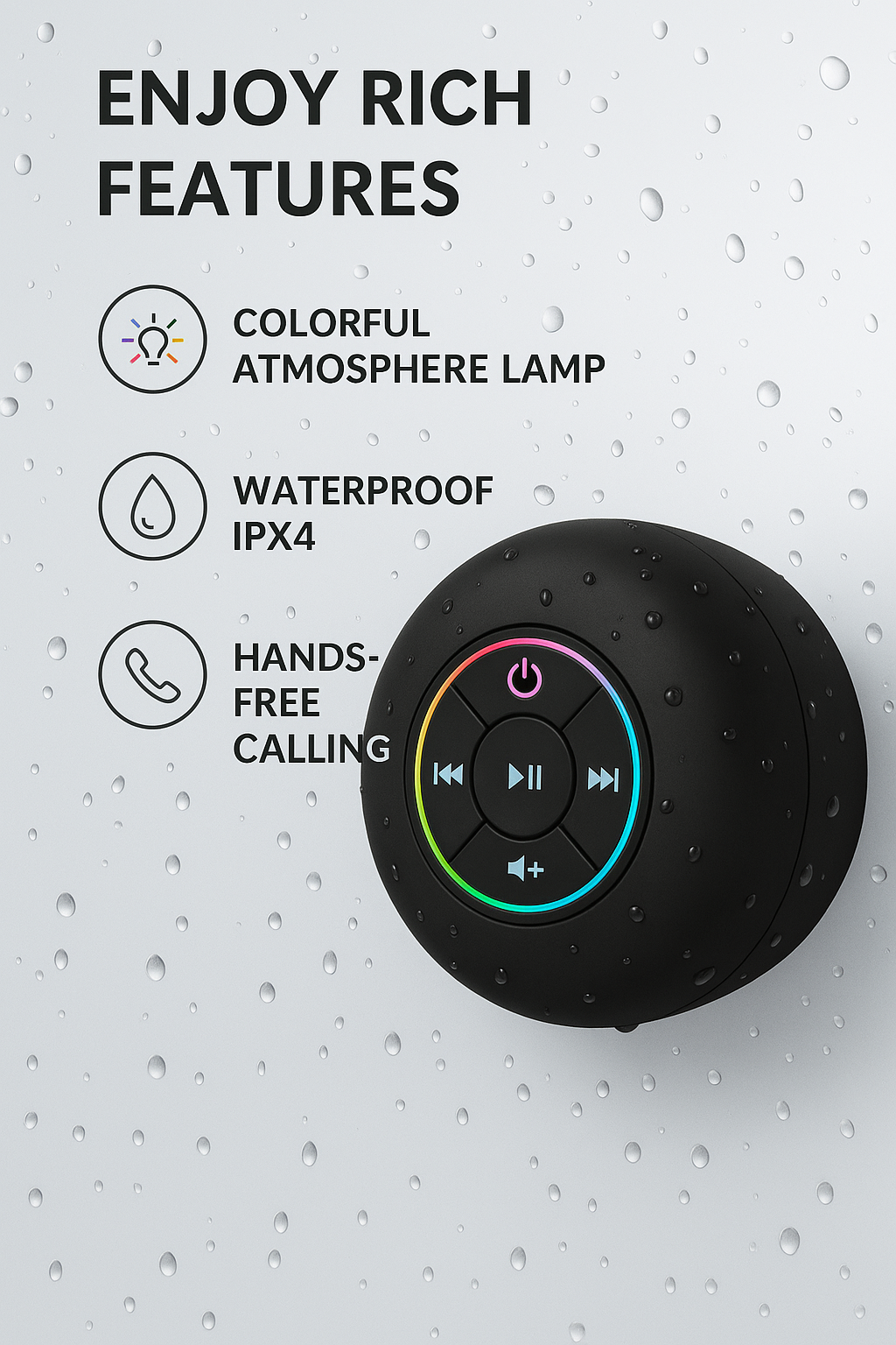 Waterproof LED Bluetooth Speaker