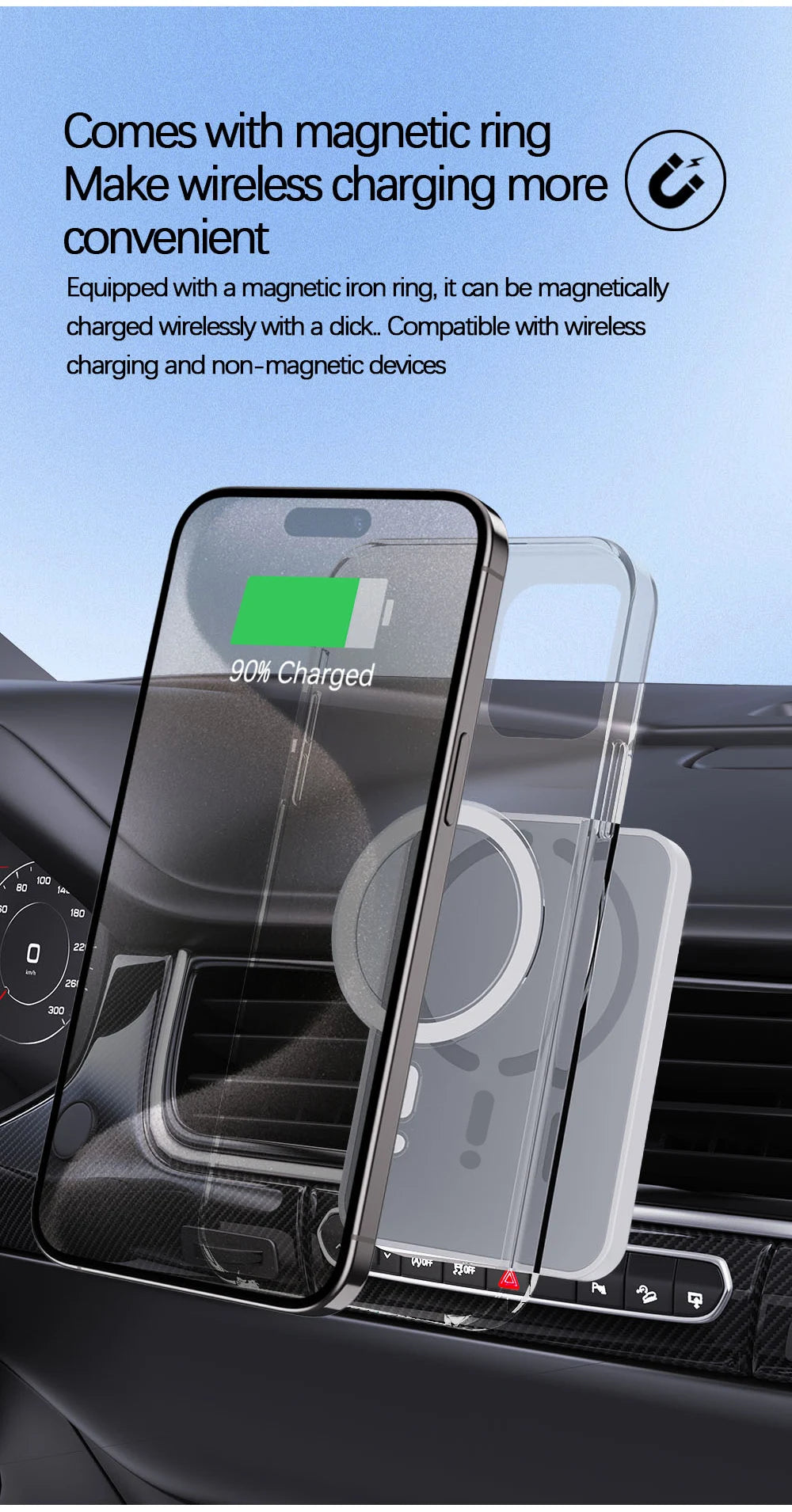 30W Magnetic Car Charger Mount
