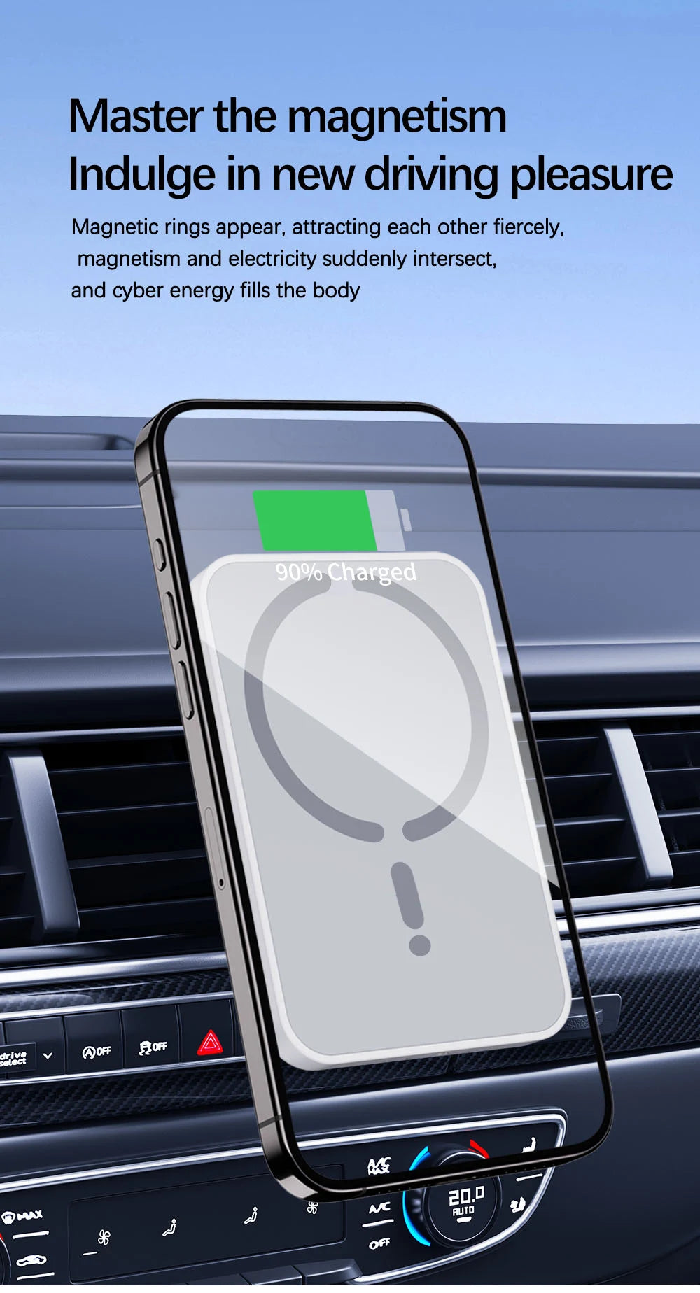 30W Magnetic Car Charger Mount