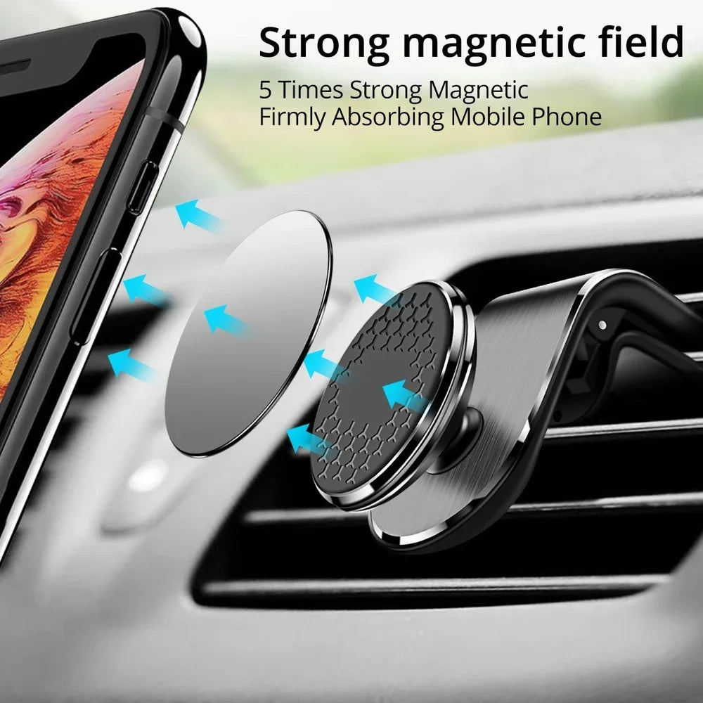 360° Magnetic Car Phone Holder – Air Vent Mount with 360° Rotation for Smartphones