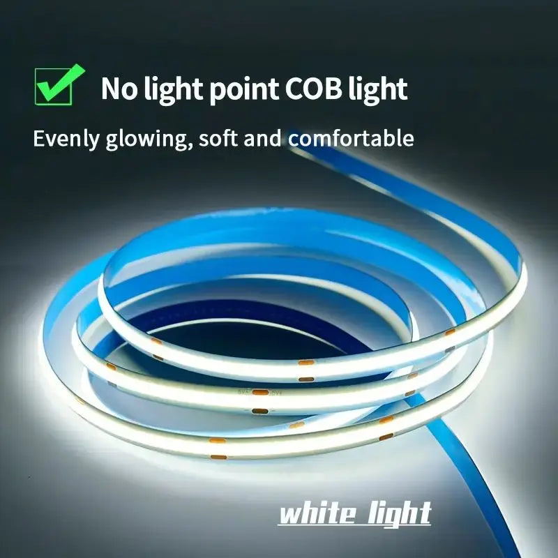 USB Touch Light Strip - Dimmable LED COB Strip, 5V Flexible Tape for DIY Lighting, TV Backlight, Mirror Light, Indoor Decor