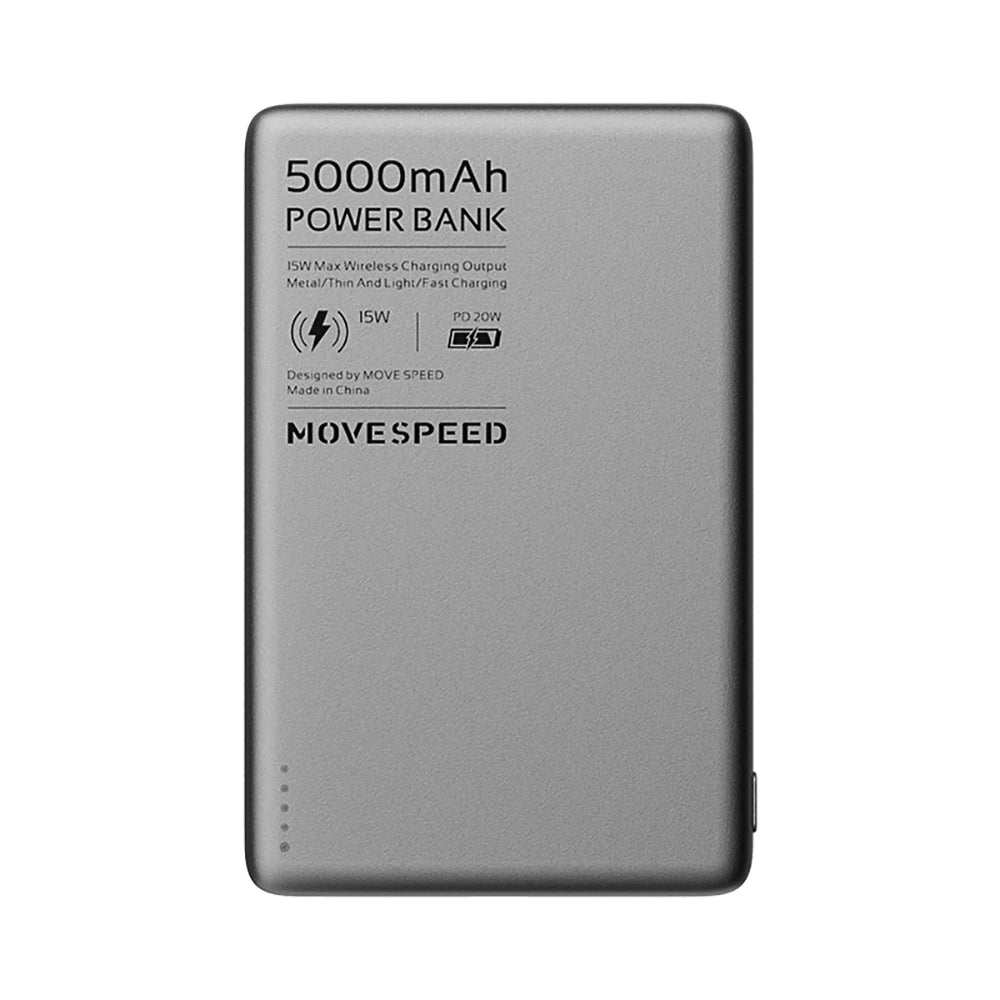 Ultra-Slim MOVESPEED 5000mAh Magnetic Power Bank, 20W PD Wireless Charging