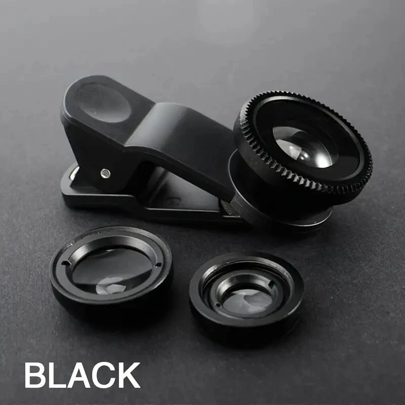 3-in-1 Fisheye, Wide Angle, Macro Camera Lens Kit for Smartphones