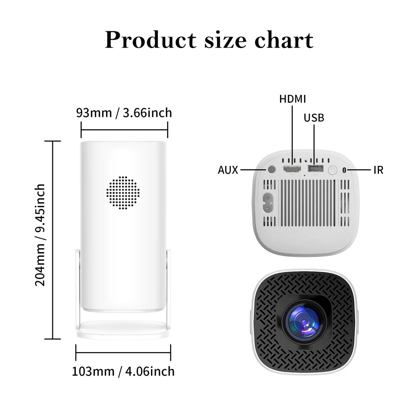 Android 11 Projector with WiFi6 and Bluetooth, Native 1080P Smart Mini Portable Projector, 2.4G/5.8G Pocket Outdoor Projector