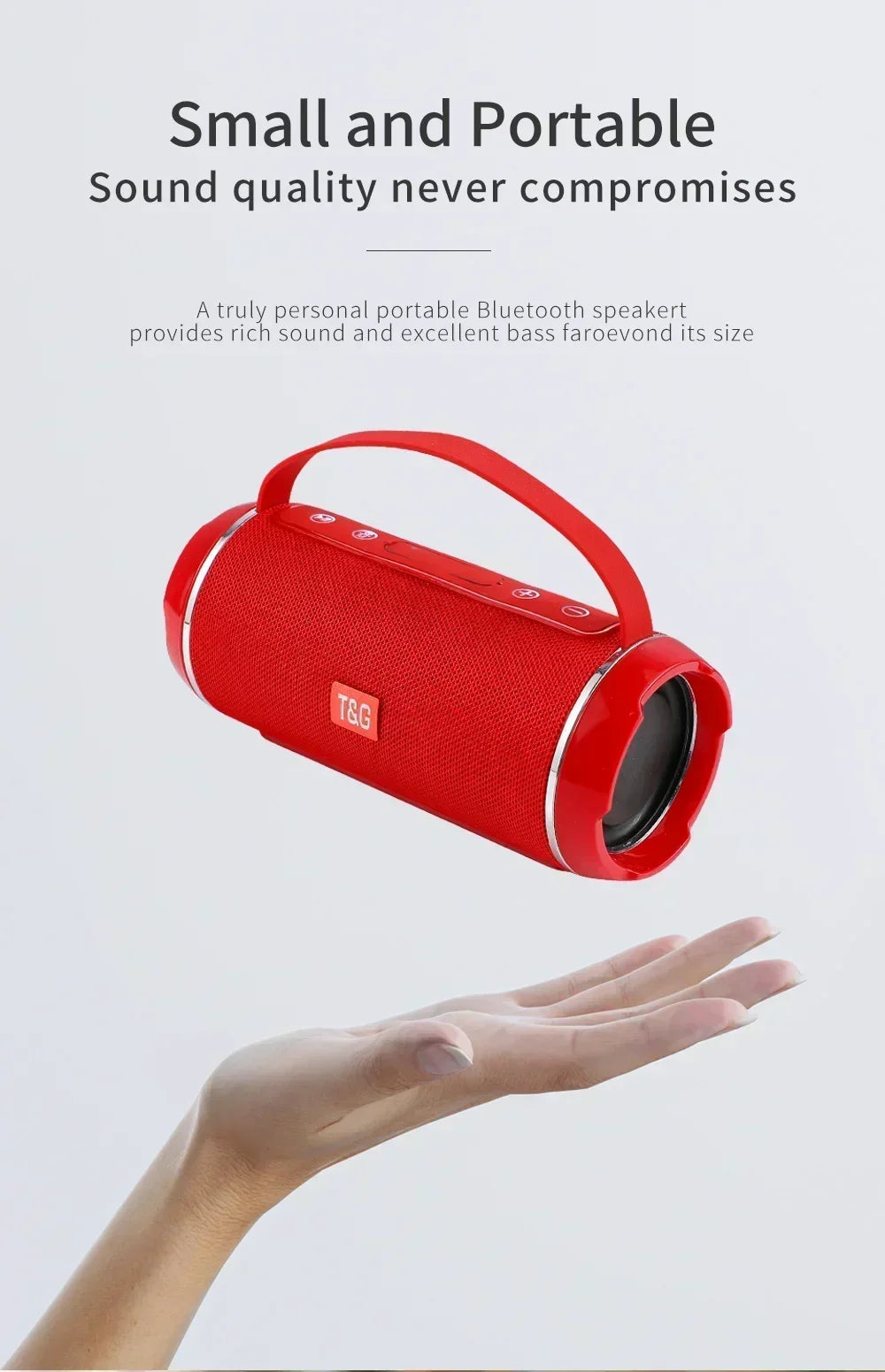 T&G Bluetooth Speaker TG116 TWS Wireless Portable Outdoor Speaker - Waterproof with 3D Stereo Sound and Subwoofer