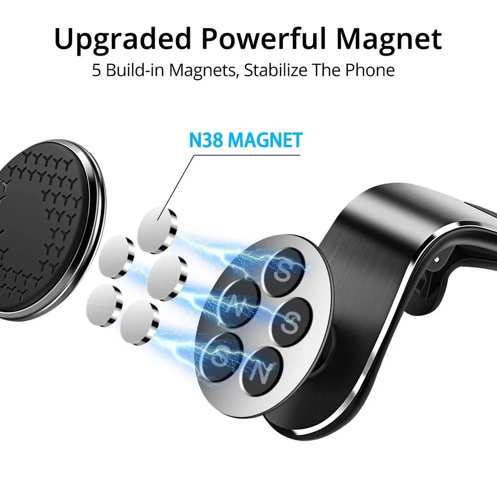 360° Magnetic Car Phone Holder – Air Vent Mount with 360° Rotation for Smartphones