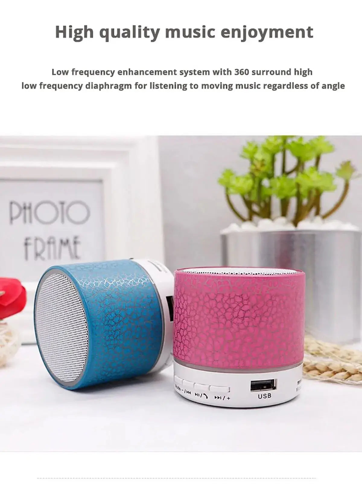 New Mini Portable A9 Dazzling Crack LED Bluetooth Speaker with Subwoofer