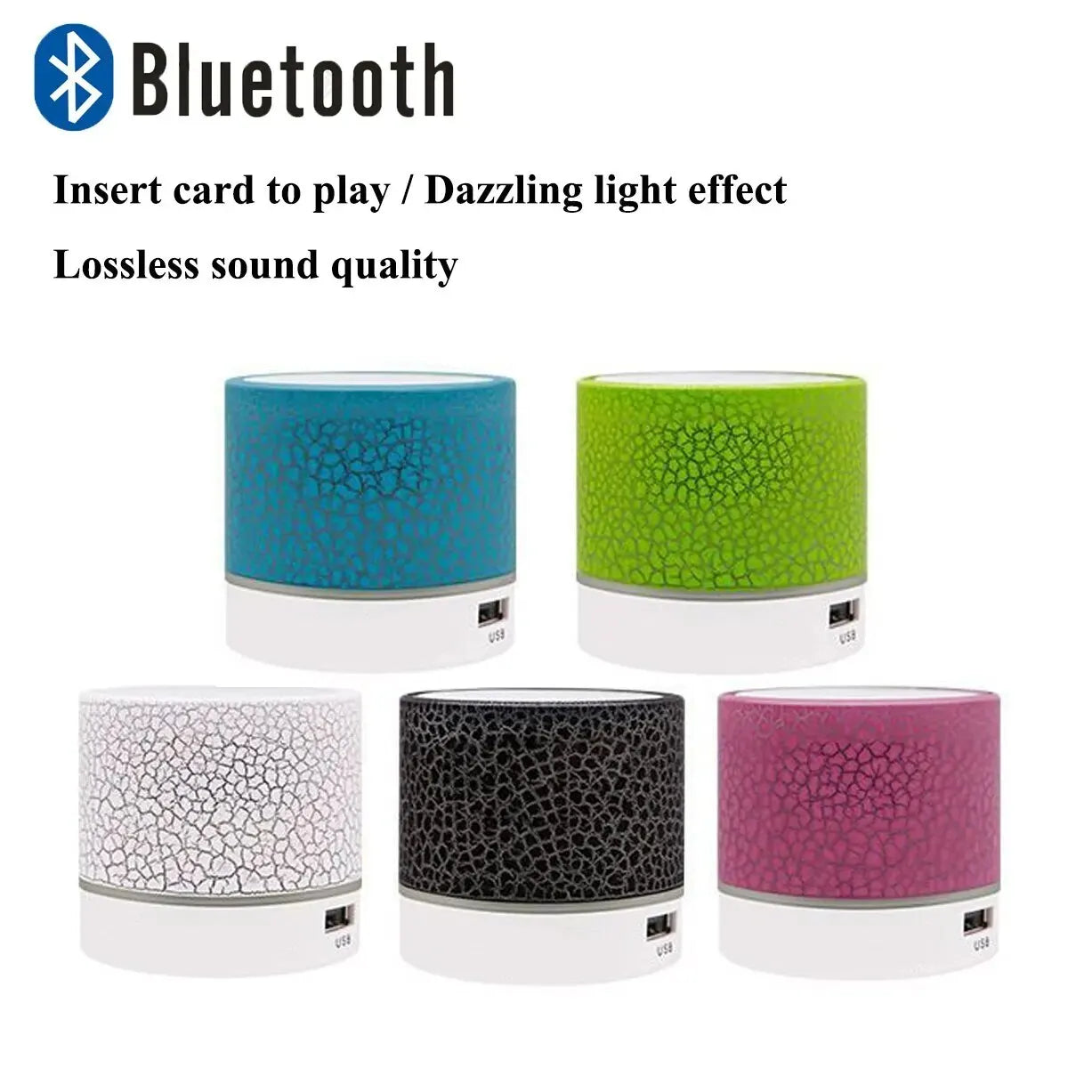 New Mini Portable A9 Dazzling Crack LED Bluetooth Speaker with Subwoofer