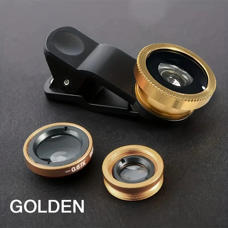 3-in-1 Fisheye, Wide Angle, Macro Camera Lens Kit for Smartphones