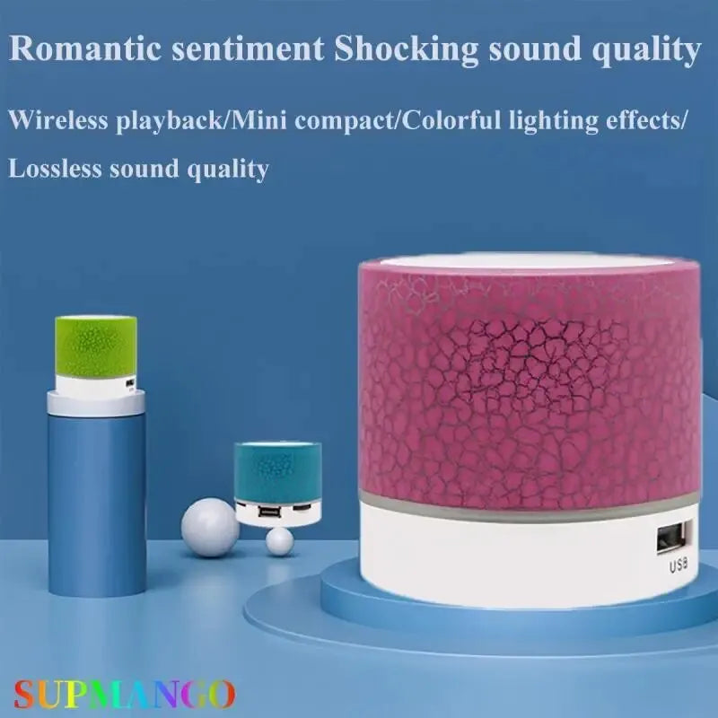 New Mini Portable A9 Dazzling Crack LED Bluetooth Speaker with Subwoofer