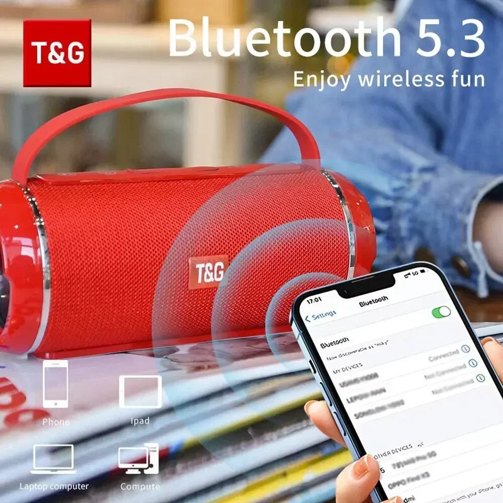 T&G Bluetooth Speaker TG116 TWS Wireless Portable Outdoor Speaker - Waterproof with 3D Stereo Sound and Subwoofer