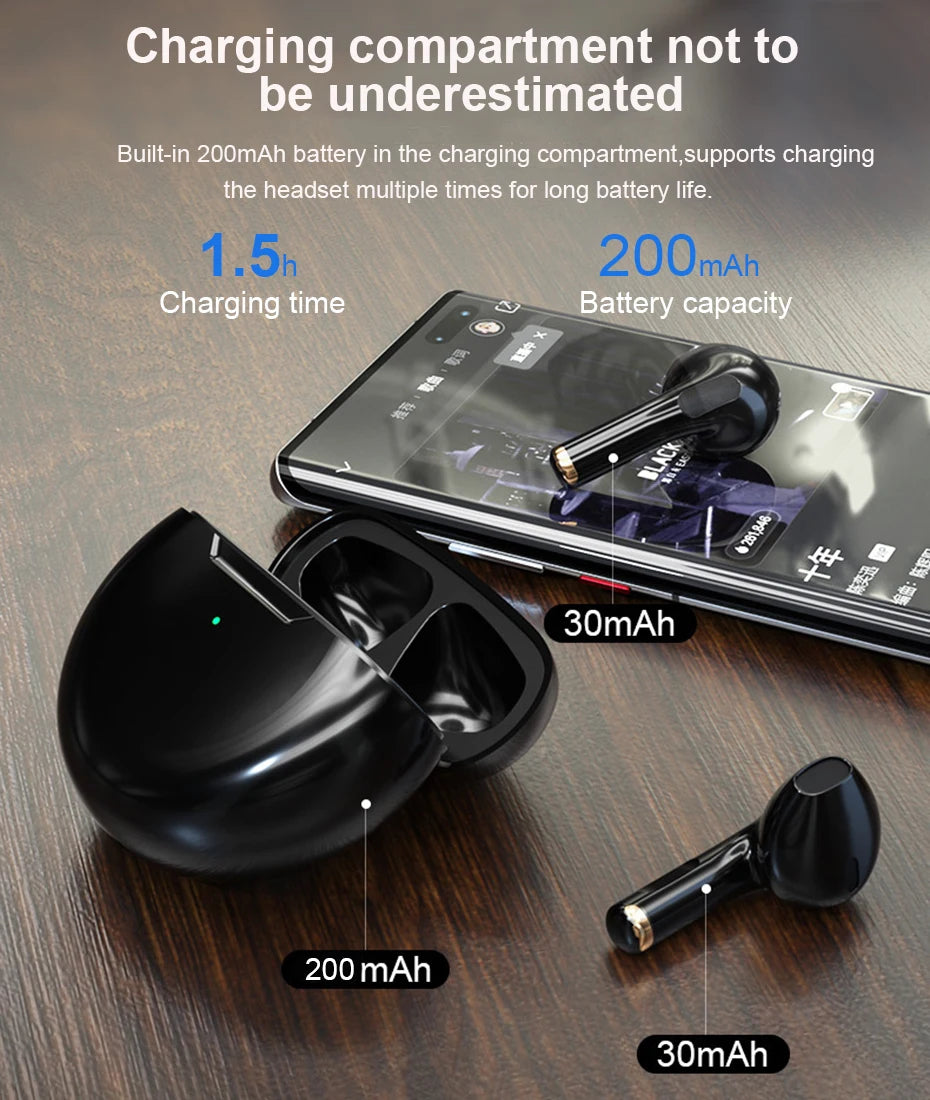 Bluetooth 5.0 Noise-Cancelling Earbuds | Waterproof Wireless In-Ear Headphones with 8D Sound