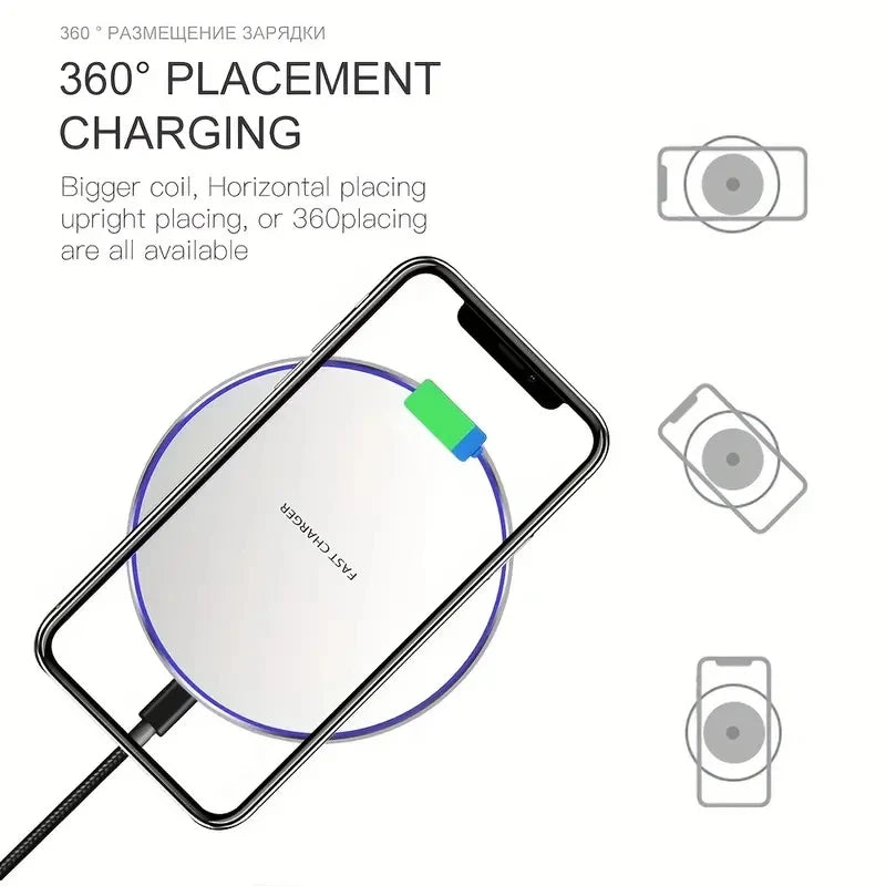 30W Wireless Charger with Fast Charging, Type-C Port | Compatible with iPhone, Samsung, and More