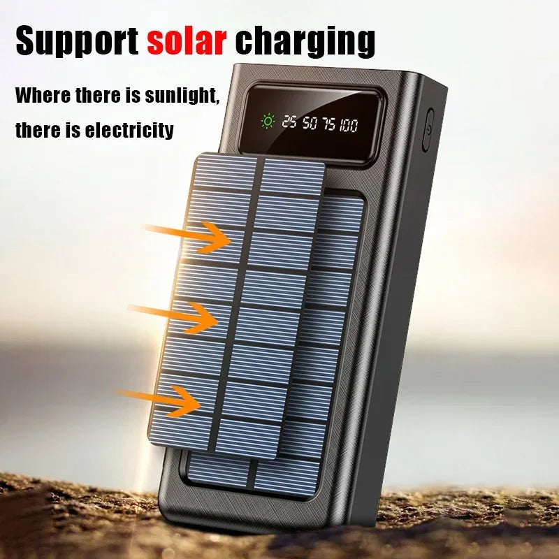 Xiaomi 200000mAh Solar Power Bank with Dual USB | Fast Charging Portable Battery for iPhone, Samsung & Android Devices