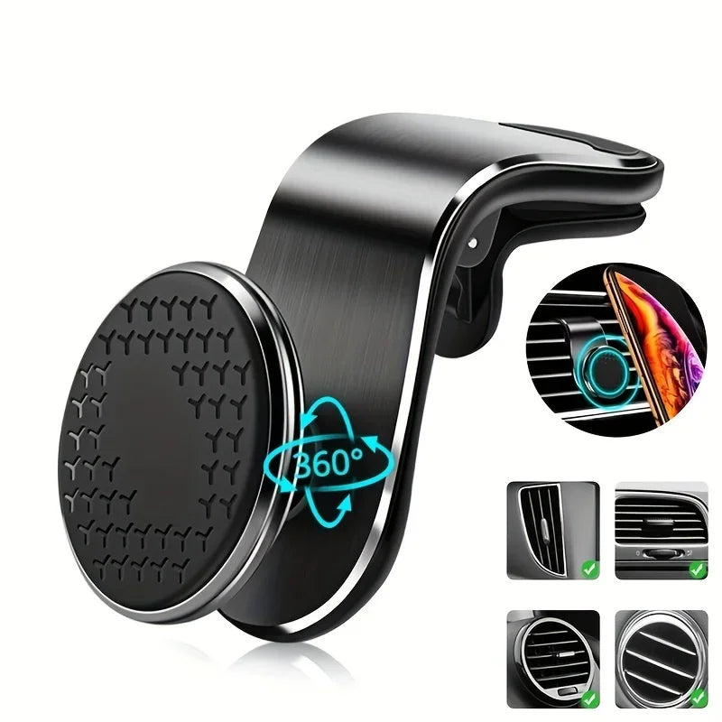 360° Magnetic Car Phone Holder – Air Vent Mount with 360° Rotation for Smartphones