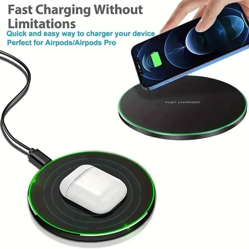 30W Wireless Charger with Fast Charging, Type-C Port | Compatible with iPhone, Samsung, and More