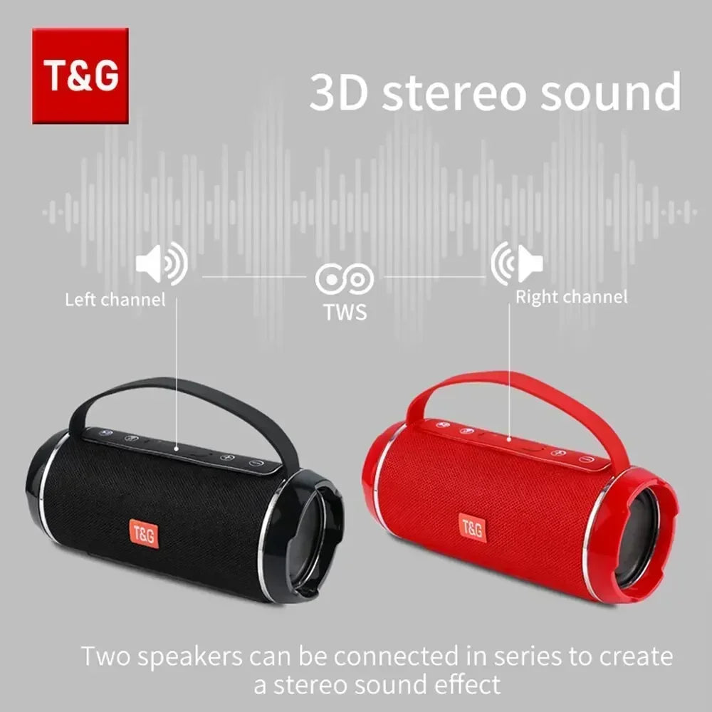 T&G Bluetooth Speaker TG116 TWS Wireless Portable Outdoor Speaker - Waterproof with 3D Stereo Sound and Subwoofer