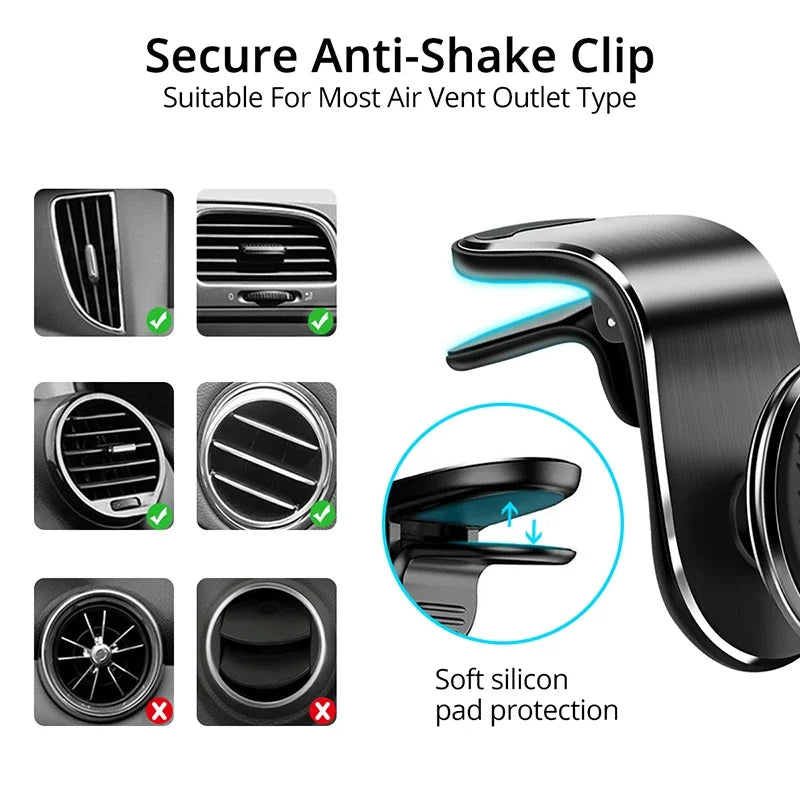 360° Magnetic Car Phone Holder – Air Vent Mount with 360° Rotation for Smartphones