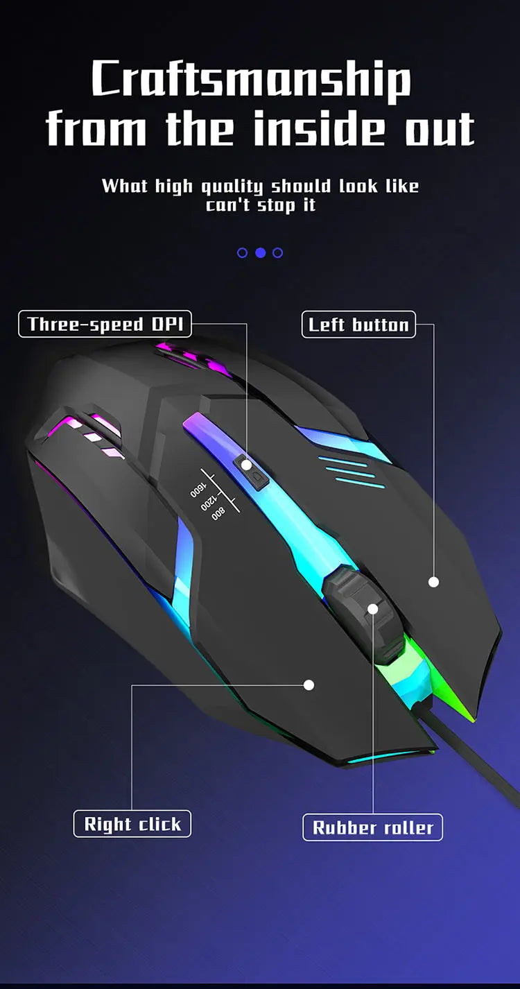 2023 High-Quality Ergonomic Gaming Mouse - USB Wired Backlit Mouse for Desktop & Laptop